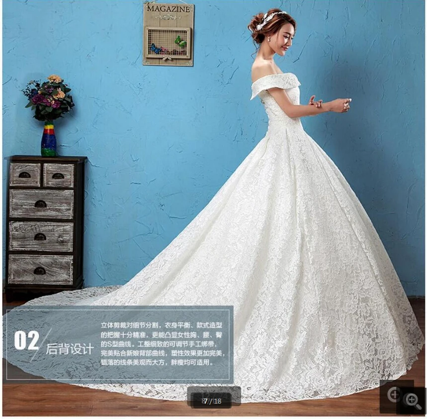 2020 Robe de Mariage белое кружевное бальное платье свадебное с открытыми плечами