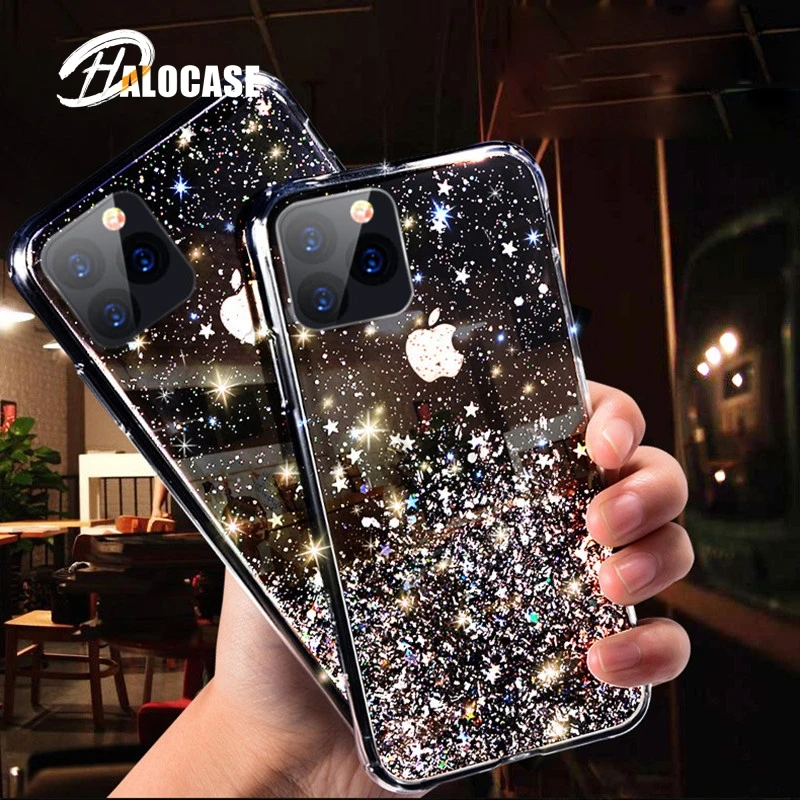 Luxury Bling Glitter Phone Case For iPhone 11 Pro X XS Max XR Soft Silicon Cover 7 8 6 6S Plus Transparent Cases Capa|Бамперы| |