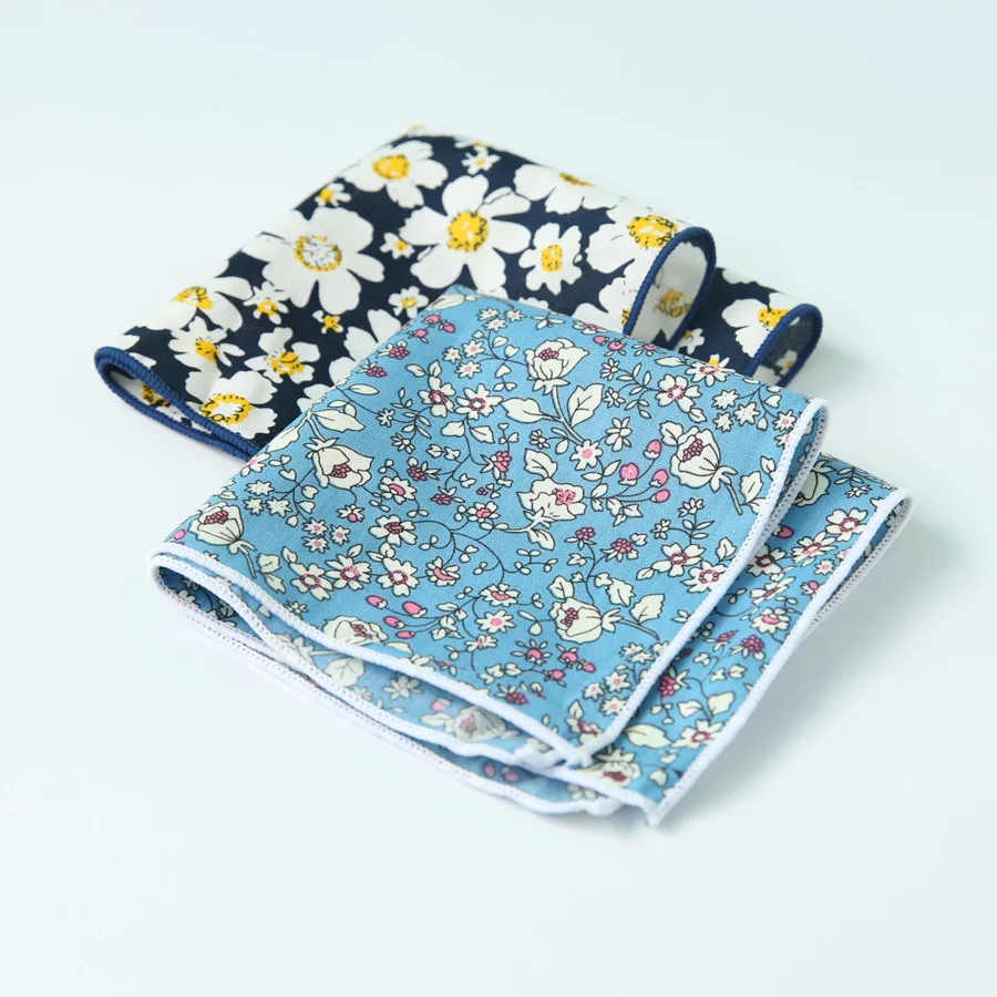 Linbaiway Mens Suits Hankerchief Floral Printed Scarves Women Cotton Hankies Men's Pocket Square Hanky Towels Custom LOGO | Аксессуары