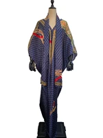 classy printed loose summer beach dress robe moroccan kaftan maxi dress free size dashiki african party lady robe gowns