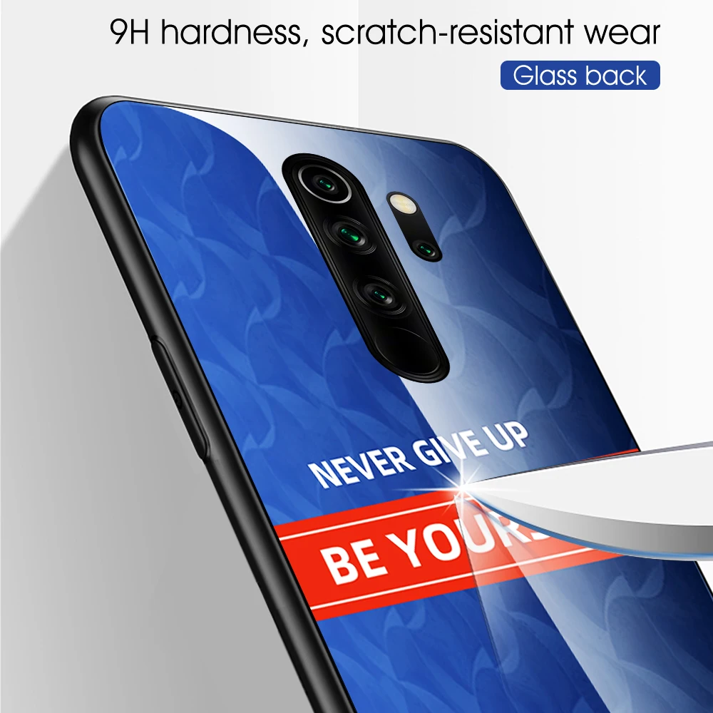 Tempered Glass Phone Case For Xiaomi Redmi Note 7 8 6 5 Pro 8A 7A Anti Shock Impact Silicon Cover Note8 Note7 | Мобильные телефоны