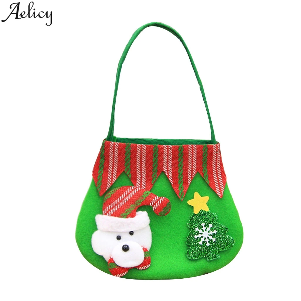 Aelicy Рождественская сумка тоут красная мультяшная со снеговиком эко для конфет