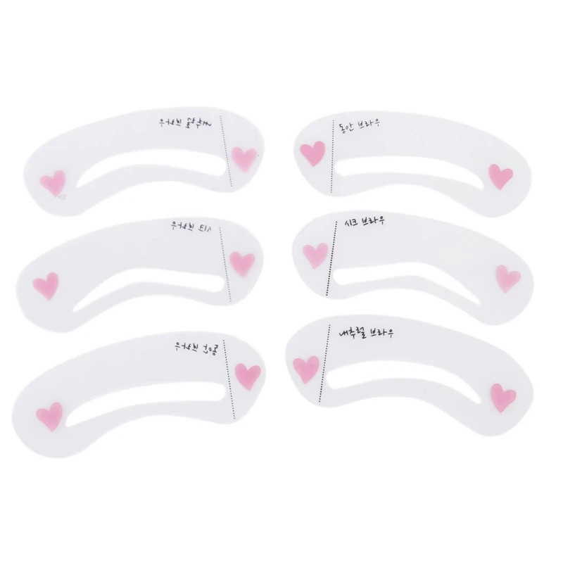 6 шт. трафаретов для бровей шаблон ухода/придания формы инструмент