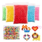 500 шт Радуга распыления воды липкий шарик шарики игрушки для детей Perler Aqua Волшебная головоломка Сделай Сам бисер аксессуары для волос ручной работы развивающие игрушки