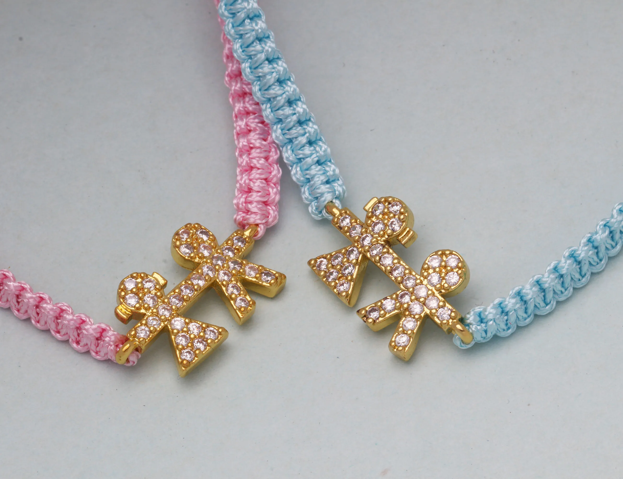 Белый Циркон Кристалл маленькая девочка и маленький мальчик ручной браслет с