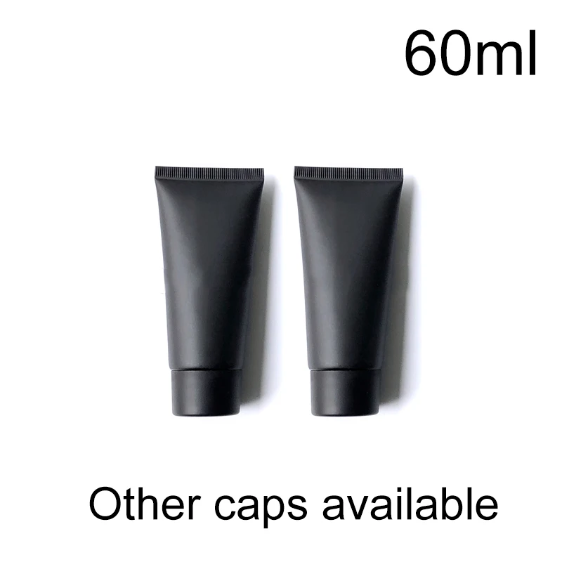 

60ml Matte Black Plastic Squeeze Bottle 60g Empty Frost Cosmetic Container Hand Cream Facial Lotion Packaging Tube Free Shipping