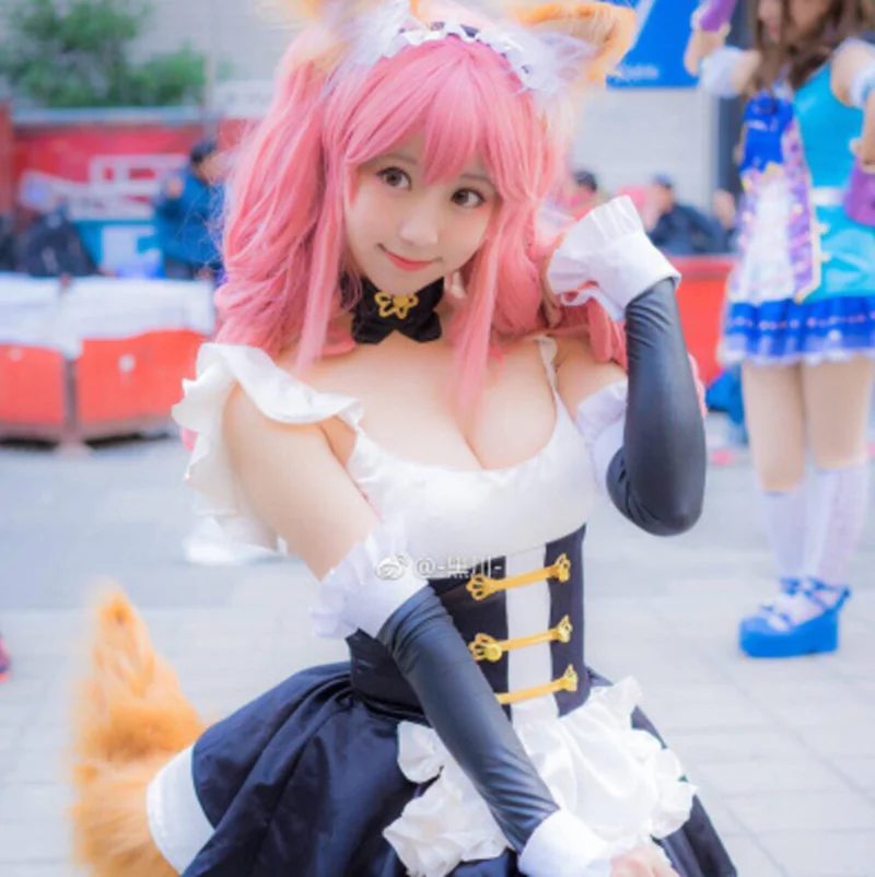 

Аниме Судьба Экстра маг тамамо нет Маэ сексуальное платье горничной с низким вырезом косплей костюмы платье + рукав + носки + головной убор + аксессуар