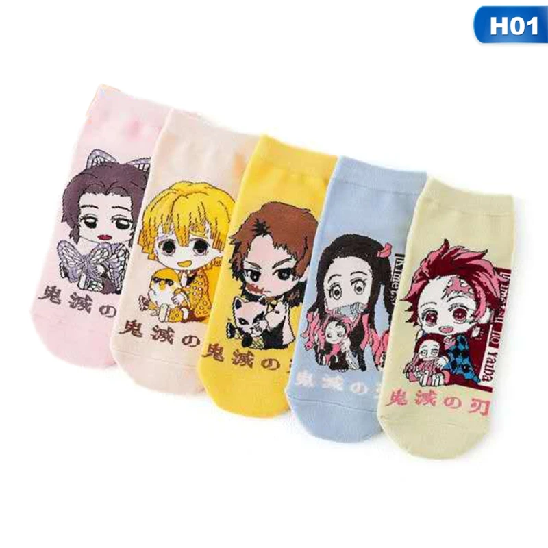

Demon Slayer Kimetsu No Yaiba Sock Short Socks Cosplay Prop Cartoons Anime Kamado Tanjirou Kamado Nezuko Cotton Socks Halloween