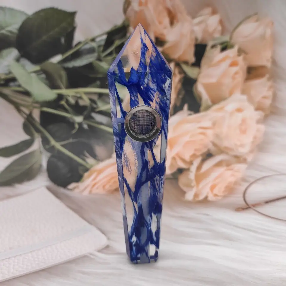 

1 шт., подарочные синие курительные трубки камень кварц кристалл