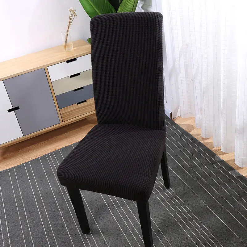 Black(L) Льняно-хлопковые чехлы для стульев накидка на стол стул для кухни однотонное цветное покрытие для сиденья защита нового свадебного стула чехол для домашнего декора - Цвет: Black(L)