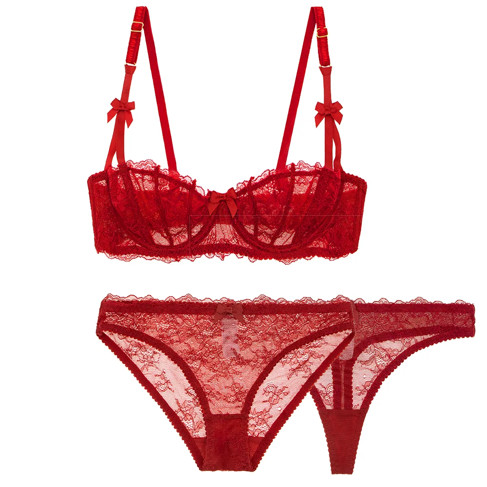 Женское сексуальное нижнее белье прозрачное на косточках кружевное