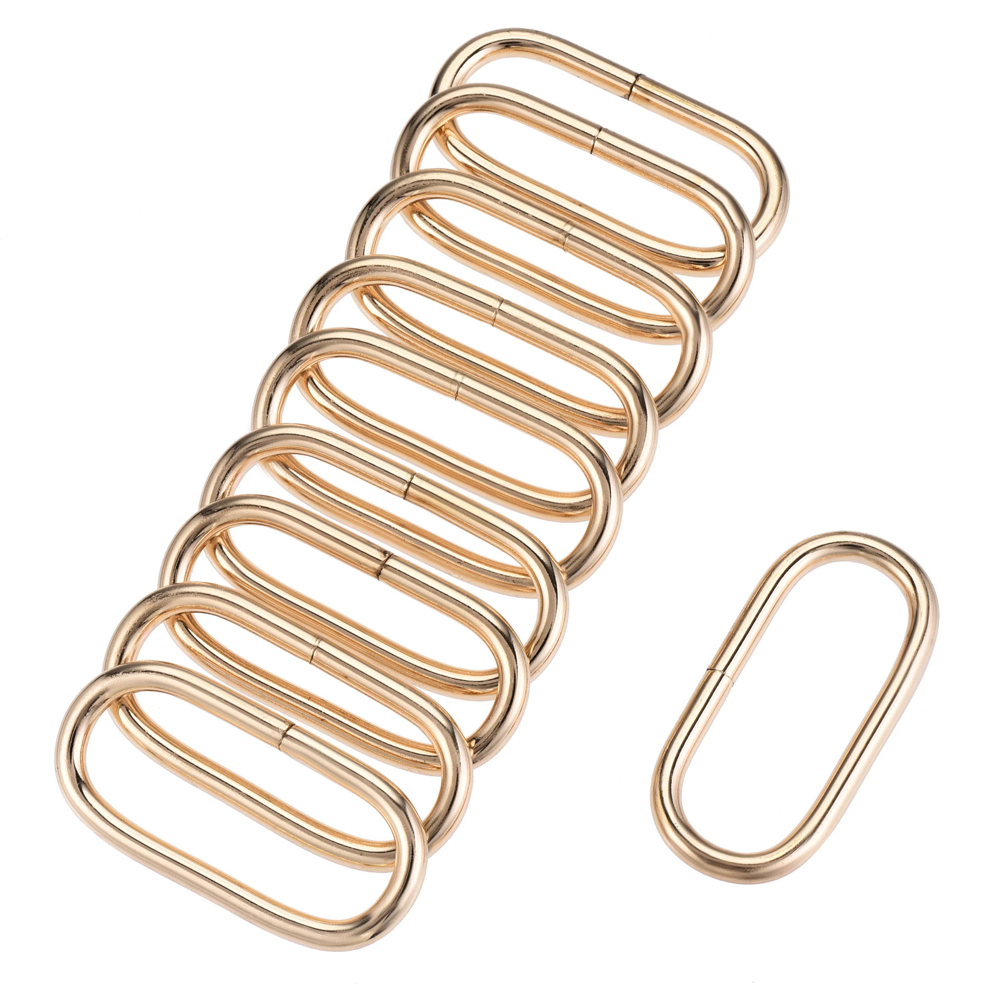 

Uxcell Metal Oval Ring Buckles 50x19mm for Bags Belts DIY Gold Tone 20pcs