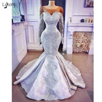 real image modest mermaid lace wedding dresses 2020 with see thru full sleeves modest real image bridal gowns
