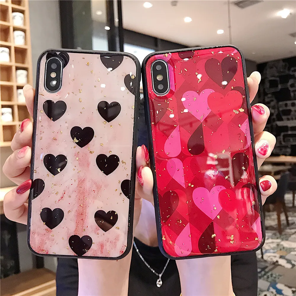 Case For Xiaomi Mi 9T Pro Mi9T CC9 CC 9e 8 9 SE Lite A3 A2 A1 5x 6x redmi 4X 4A 5A S2 NOTE 4 Luxury Gold foil love | Мобильные