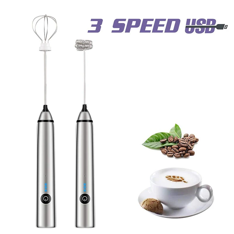 

Electric Milk Frother Foam Maker Whisk Mixer Beater Handheld Rechargeable