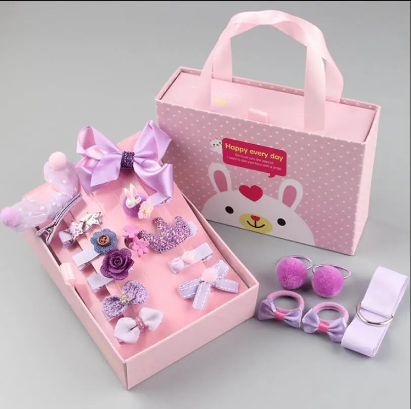 

18pcs Baby Girl Bowknot Flower Hair Accessories Hairband Gift Box Set
