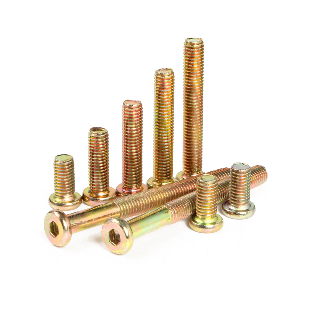 

M6 Hex Drive Allen Socket Cap Furniture Screws Metric Thread Barrel Bolt Nut Zinc Plated for Furniture Cots Beds Crib and Chairs