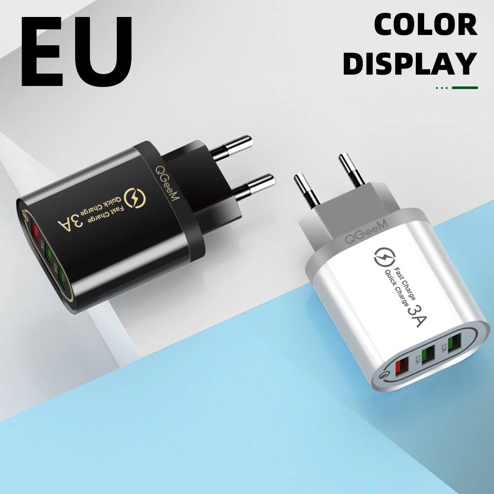 QGEEM 3 USB зарядное устройство для iPhone Quick Charge 3,0 быстрое зарядное устройство для Xiaomi QC 3,0 портативное зарядное устройство для телефона зарядный адаптер