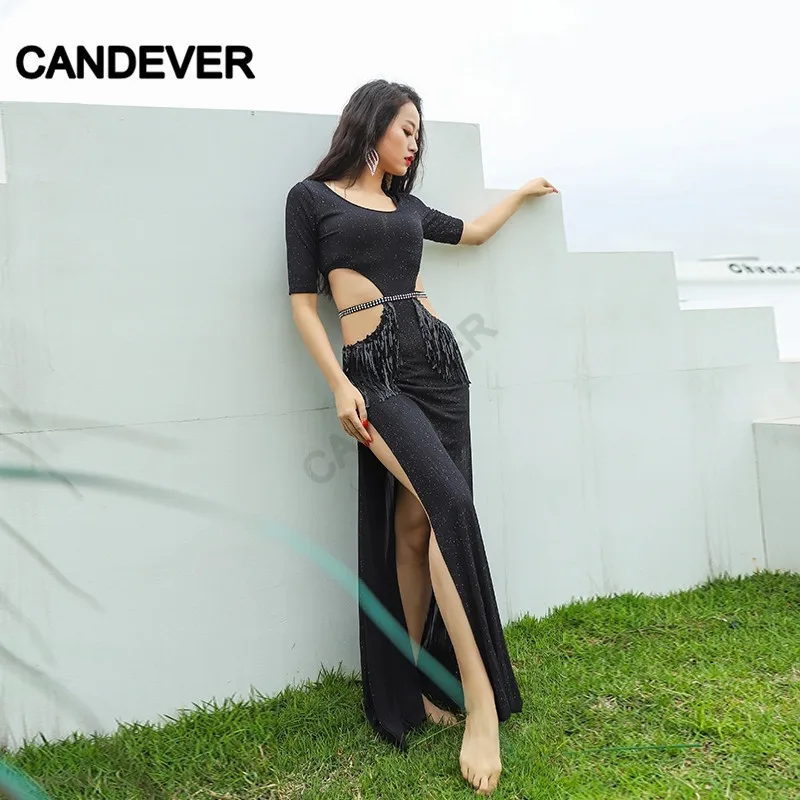 Набор костюма для танца живота с блестками и бахромой платье выступлений