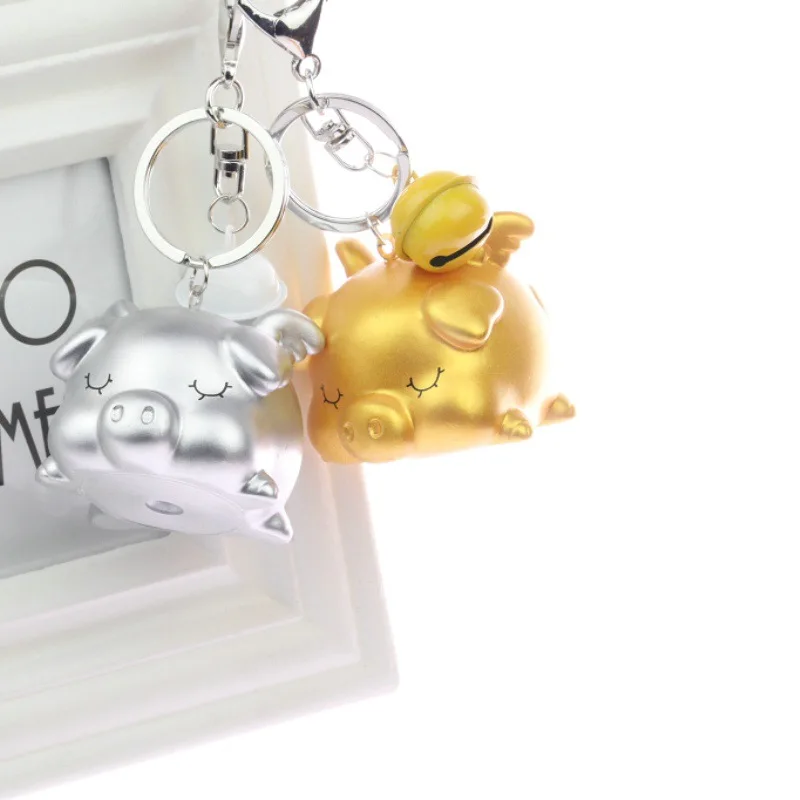 Поросенок &quotСчастливчик&quot Золотая Серебряная цепочка для ключей маленький