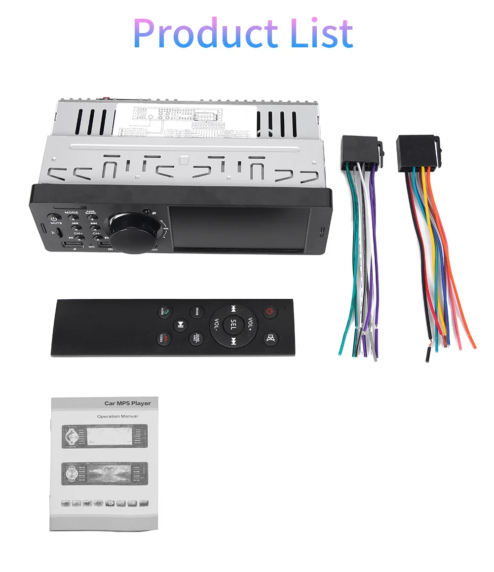Автомагнитола 1 din с поддержкой камеры заднего вида и TF/USB/AUX|Автомобильные