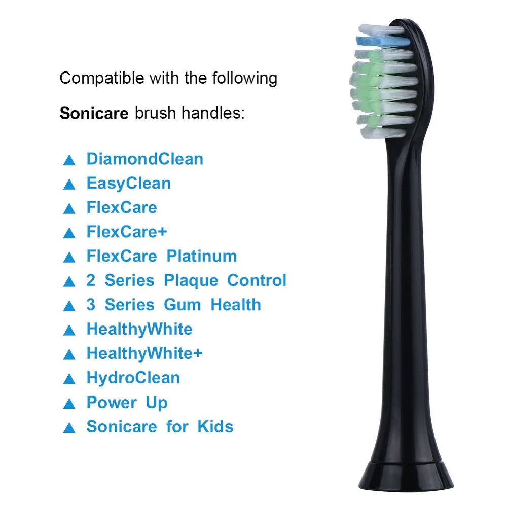32 шт сменные насадки для зубных щеток Philips Sonicare DiamondClean, черные насадки для зубных щеток Philips HX6064/33 Phillips