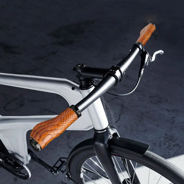 

PROMEND Universal Alluminium Alloy+Leather Bicycle Handlebar Grips Comfortable Mountain Bike Grips Cycling Handlebar Grips