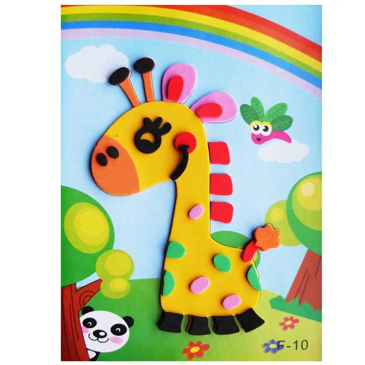 5pcs/lot 10pcs/lot DIY Cartoon 3D EVA Foam Sticker Puzzle Series Kids Multi-patterns Styles Toys for Children Birthday Gift ZLL - купить по