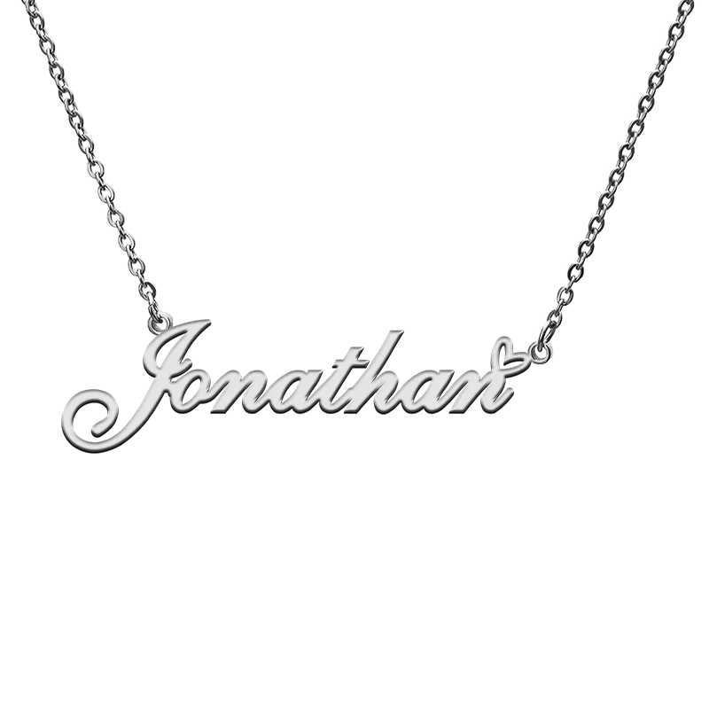 Ожерелье с персонализированным персонажем Бог сердцем любви именем Джонатана