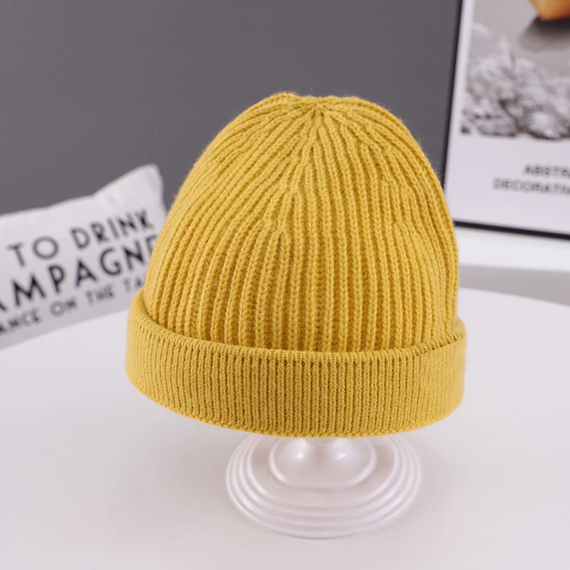 Winter Children Warm Knitted Korean Beanie Cap New Candy Color Casual Hip Hop Hat Elastic Knitting Hats | Аксессуары для одежды