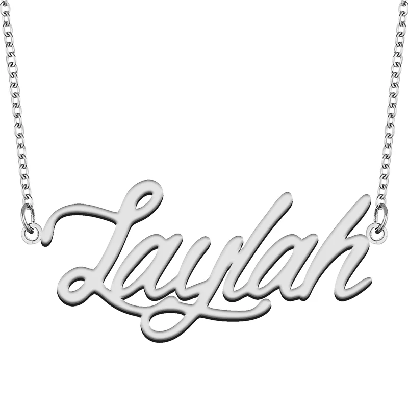 Laylah Custom Name Necklace Customized Pendant Choker Personalized Jewelry Gift for Women Girls Friend Christmas Present
