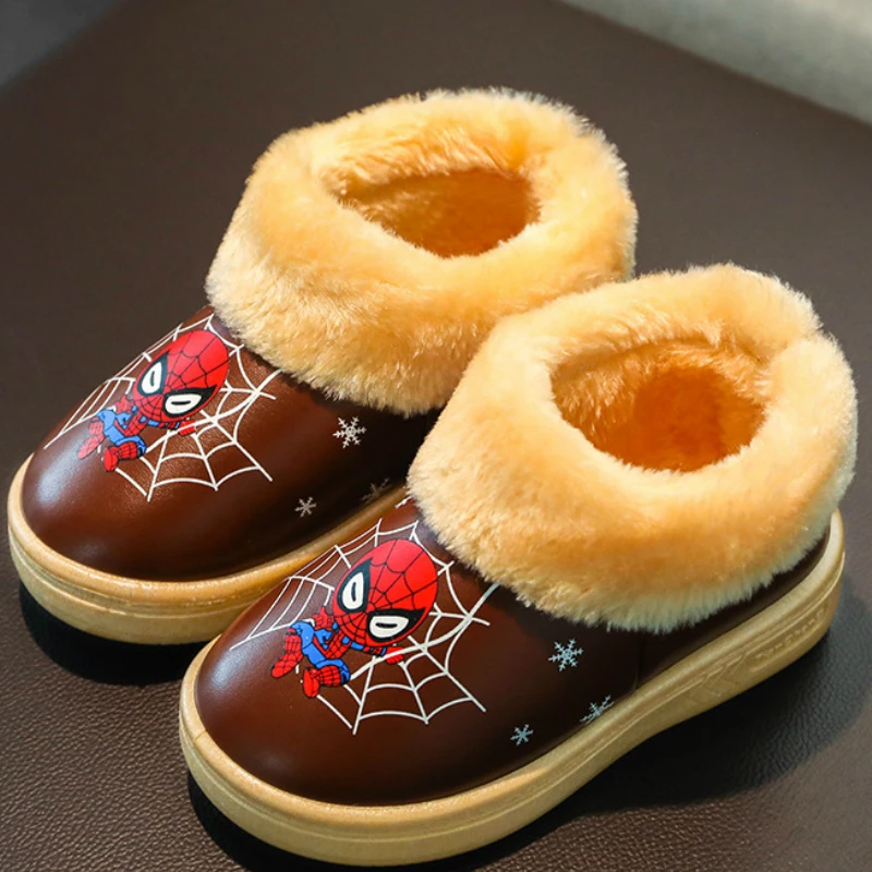 Водонепроницаемая плюшевая обувь теплые хлопковые домашние шлепанцы с рисунком