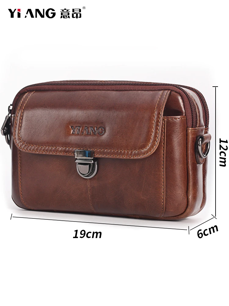 Сумка-мессенджер мужская из натуральной воловьей кожи маленький саквояж на