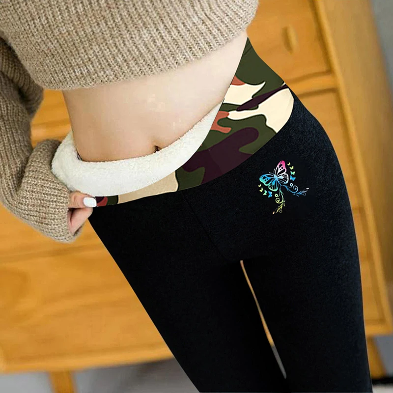 

Модные облегающие леггинсы с высокой талией, брюки, женские Элегантные Бархатные повседневные длинные брюки из ягненка, утолщенные теплые ...