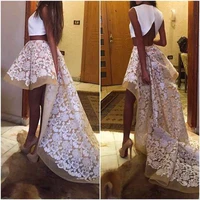 a line scoop appliques high low evening 2018 two piece white unique long prom knee length bridal mother of the bride dresses