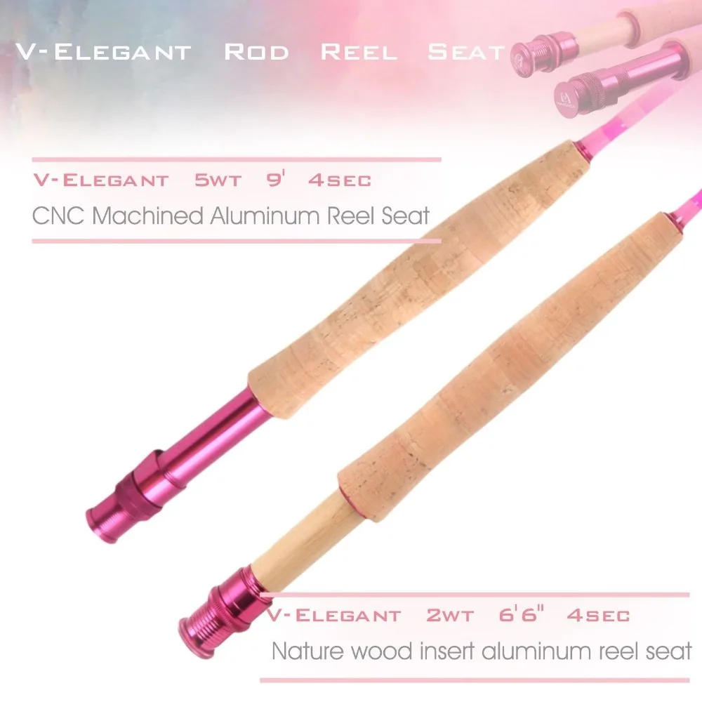 Maximumcatch 2/5WT 6Ɔ ''/9Ɔ'' розовая удочка для ловли нахлыстом 4Sec 40T углеродное