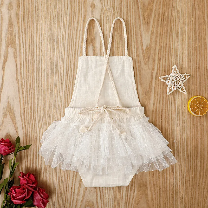 

Clothes 2020 Summer Baby Girl Sleeveless One-piece Fashion Lace Sling Romper Toddler Girl Winter Clothes