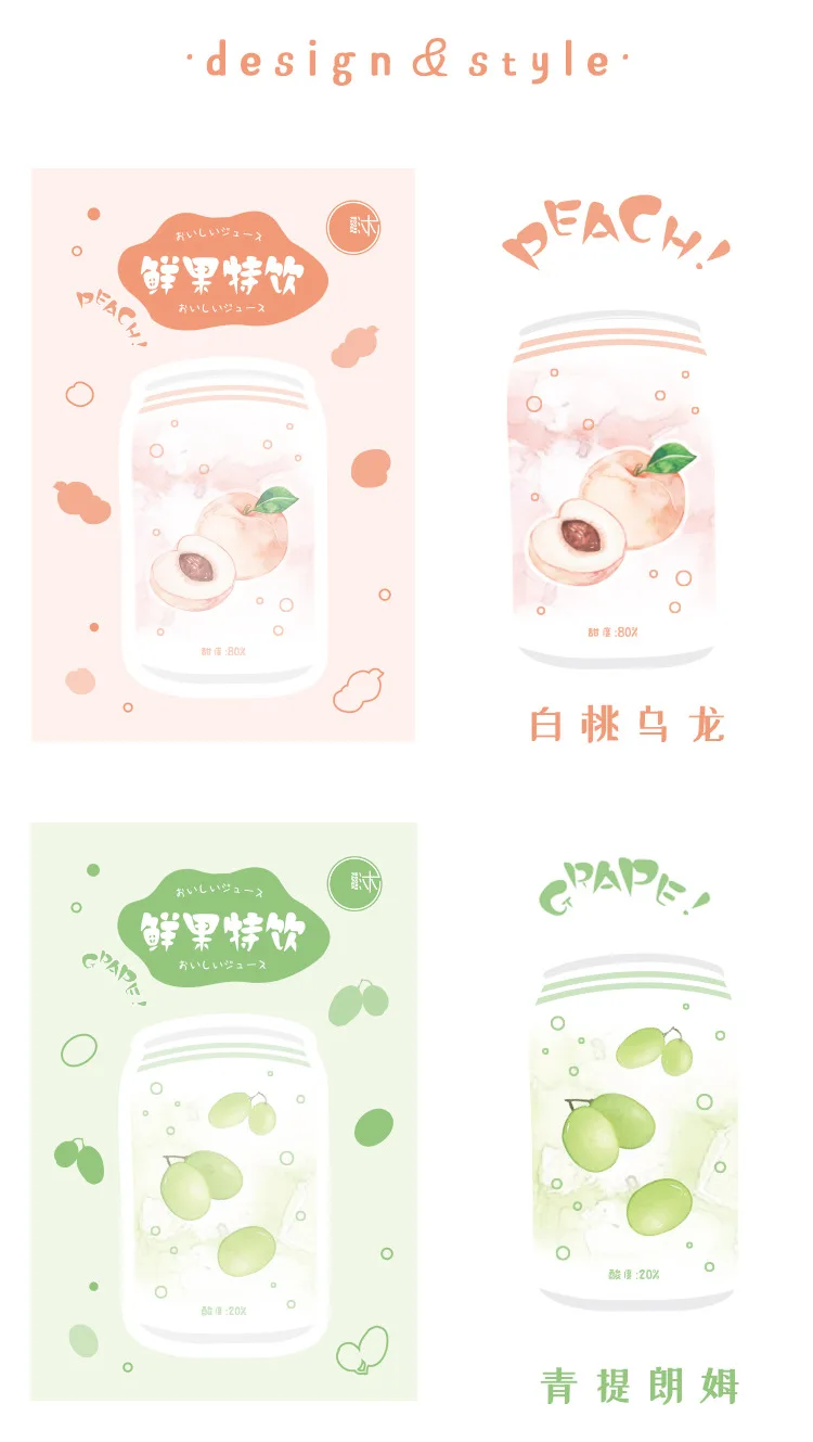 AngelHere хранения 30 шт./компл. Kawaii планировщик Стикеры с фруктовым соком шаблон липкий блокнот для заметок студент Kawaii стикер для канцелярских товаров