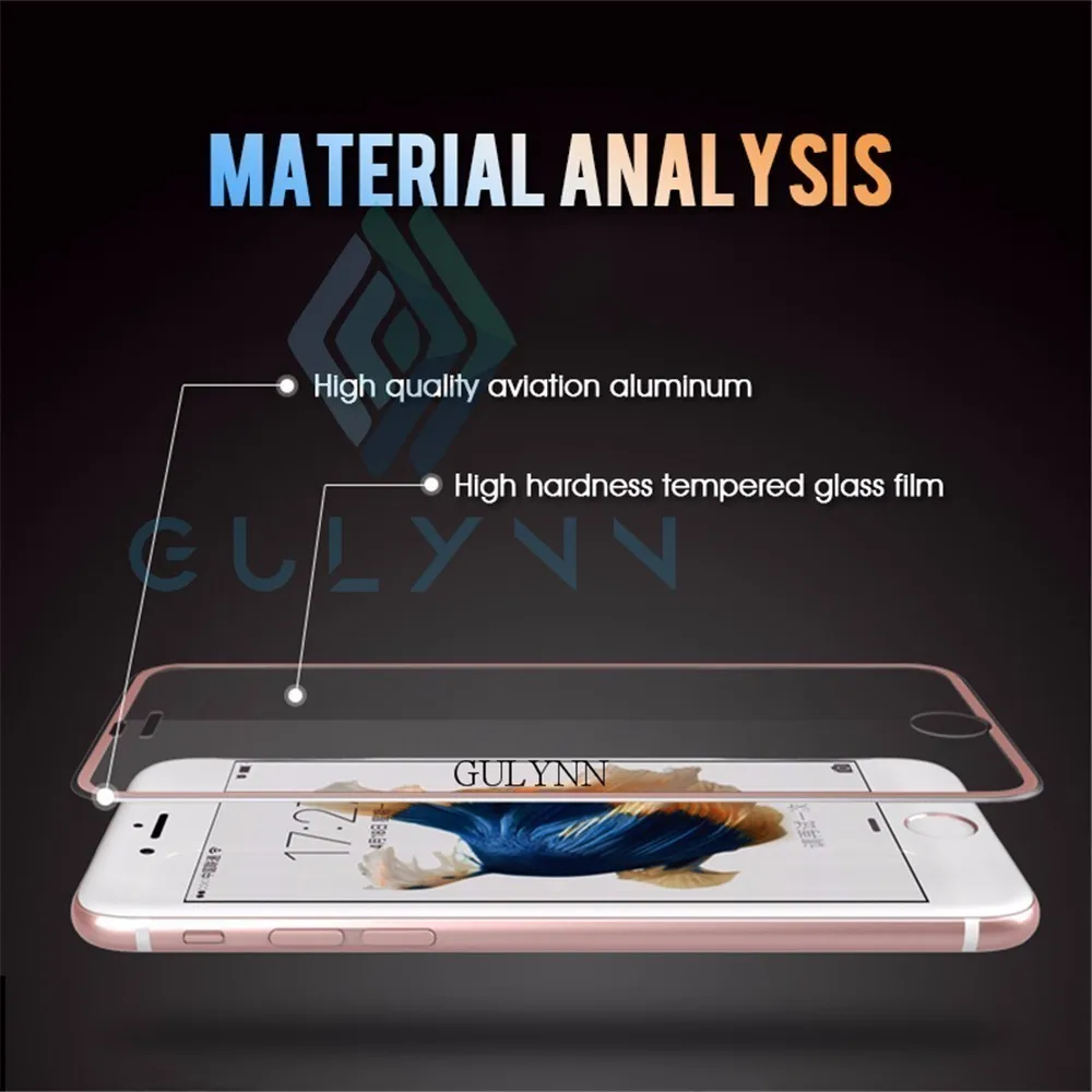 7D закаленное стекло из алюминиевого сплава для iPhone 6 6S 7 Plus защита на весь экран Защитная для iPhone X XR XS Max 8 стеклянная крышка