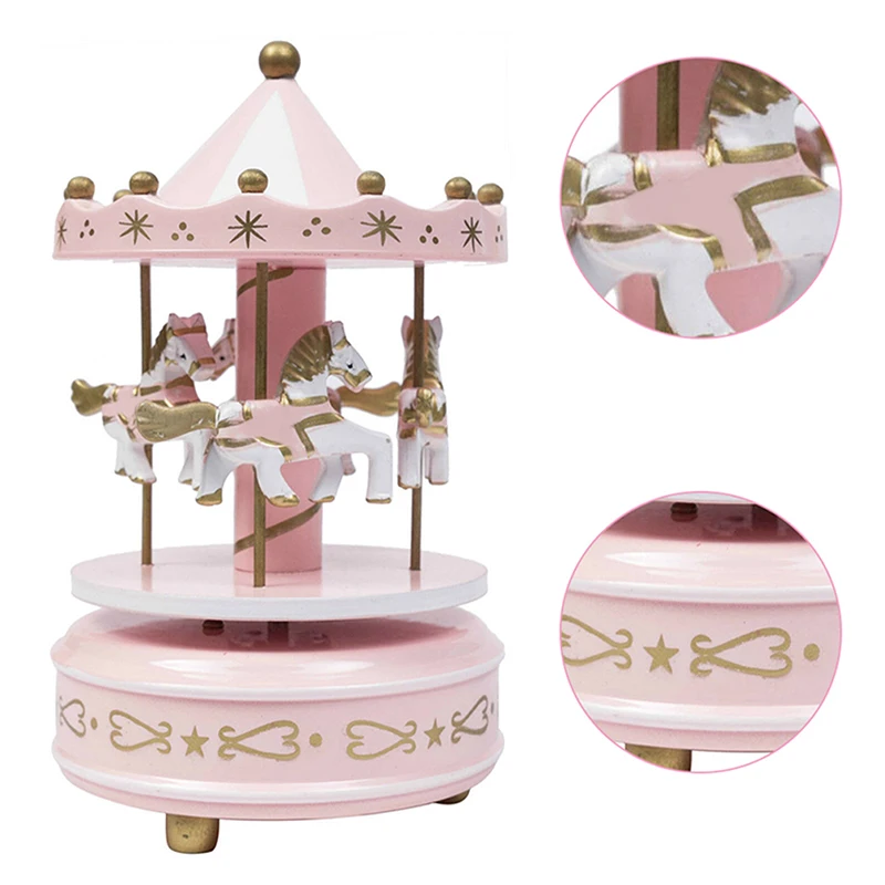 Merry-Go-Round Flashing Box Toy Child Baby Game Home Decor Carousel horse Music Box Christmas Wedding Birthday Gift Carousel