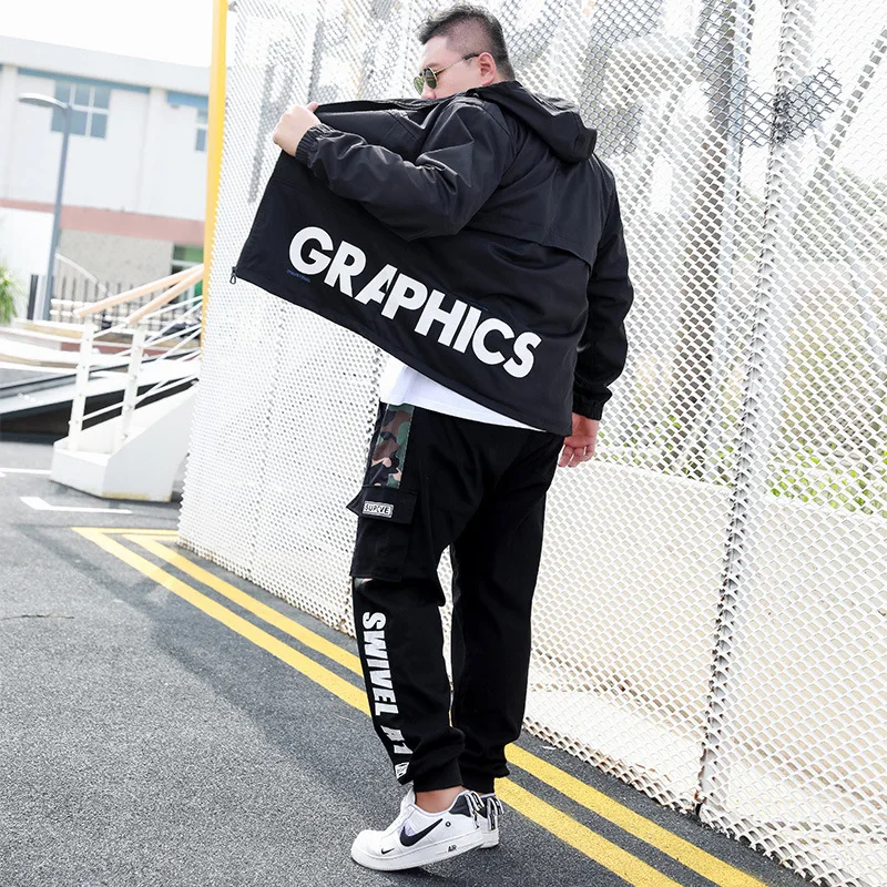 

Мужские комплекты из двух предметов размера плюс 9xl, толстовка с капюшоном и спортивные штаны, мужской повседневный тренировочный костюм, к...