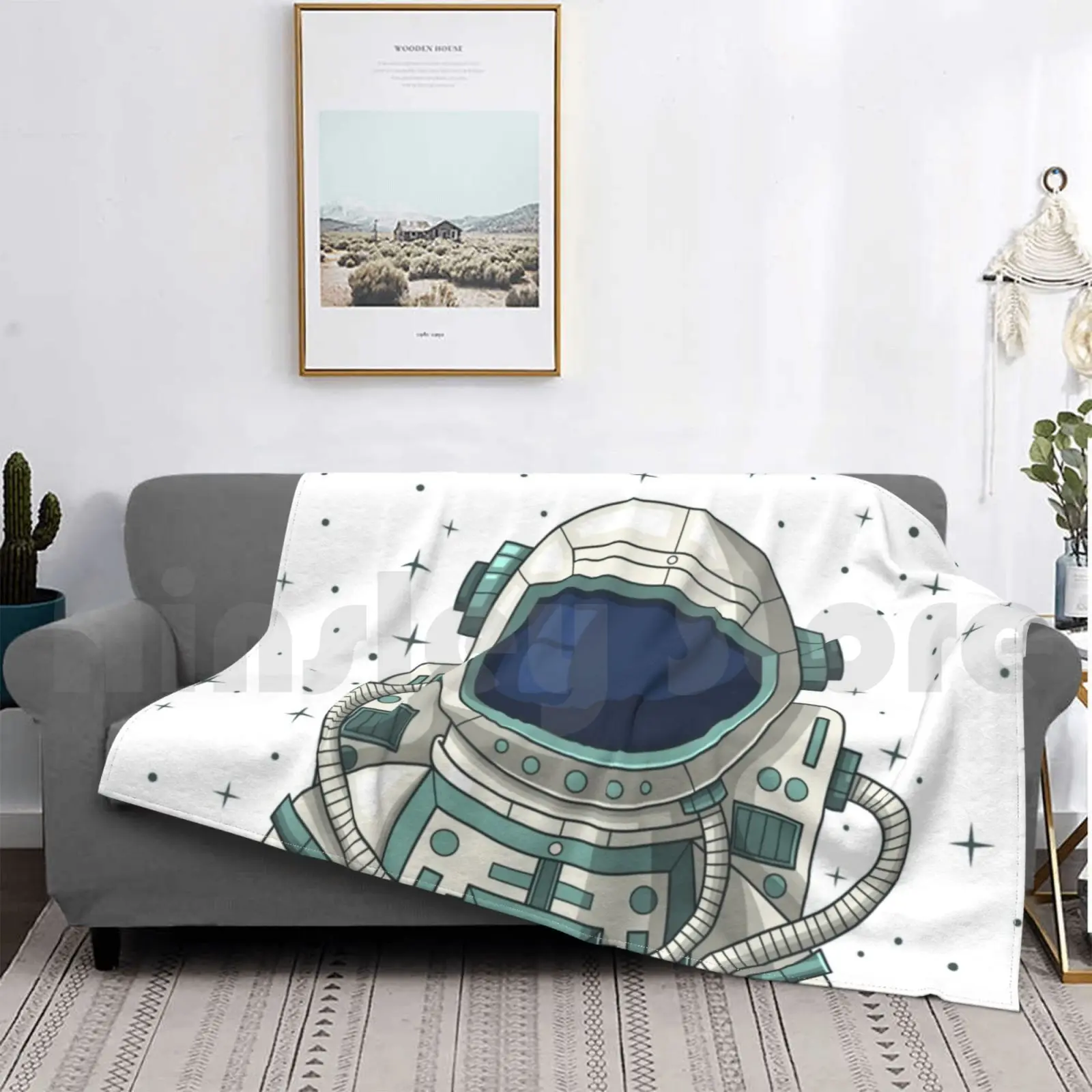 Одеяло космонавта супер мягкое теплое легкое тонкое звездное космонавт звезды