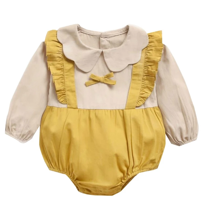 

Universal Baby Footed Pajamas for Sleep and Play, Pure Cotton Infant Footie Unionsuit with Petals Collar