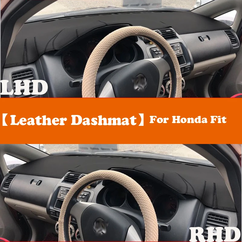 

Dashmat Leather Accessories Car-Style Dashboard Cover Pad Dash Mat Sunshade for Honda Fit Jazz 2001~2007 Gd1 Gd3 Gd5 2005