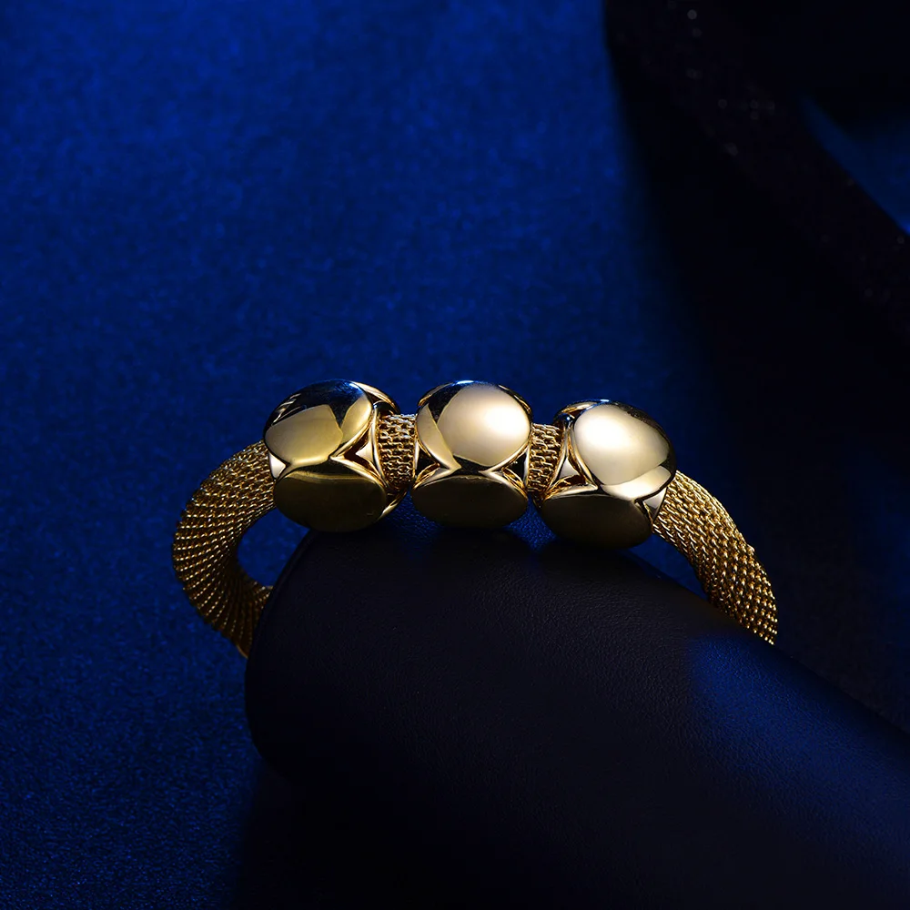 Роскошный браслет Pulseira Feminina золотой серебряный цвет тяжелый для женщин