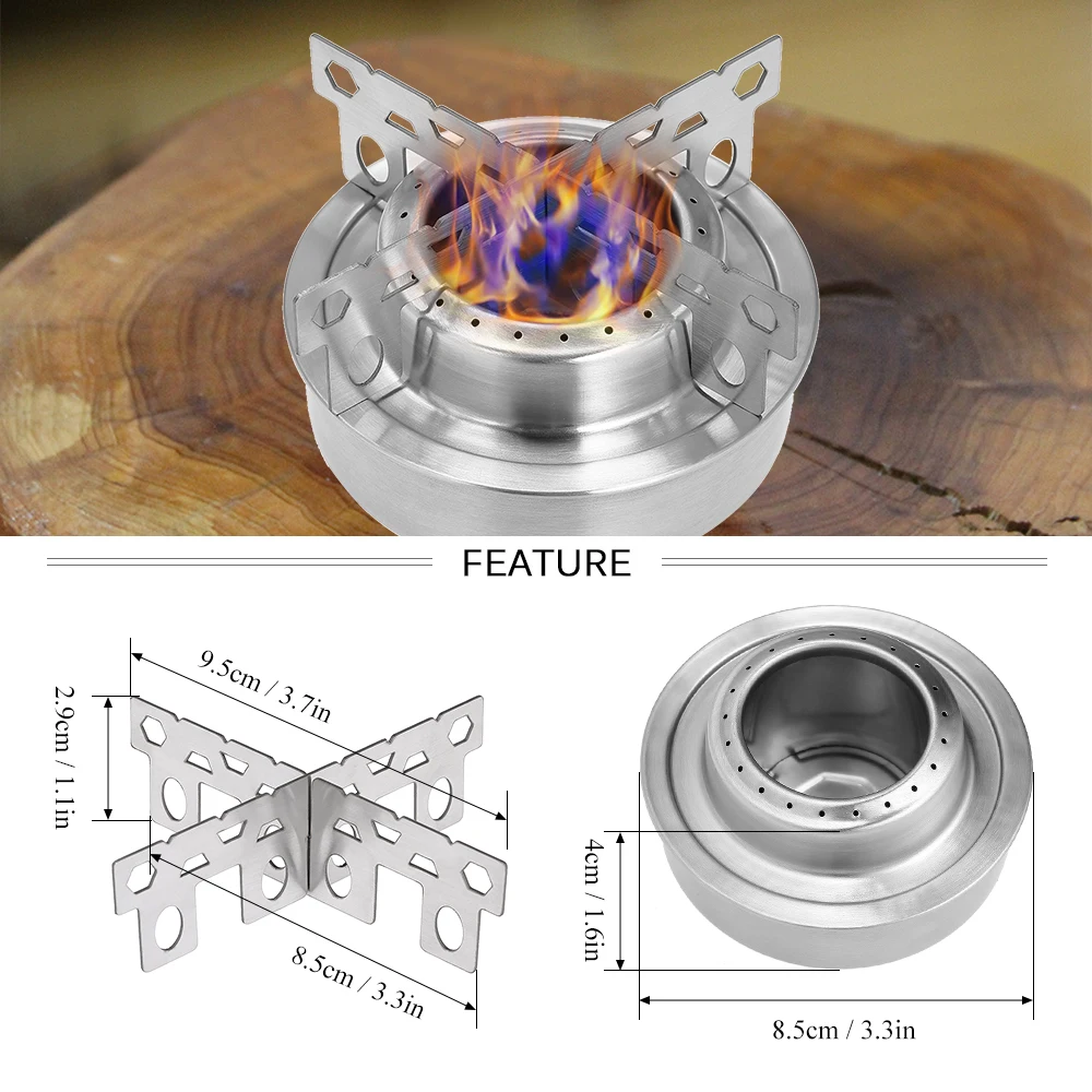 Portable Mini Aluminum Alloy Alcoho Stove with Lid Outdoor Camping Hiking Backpacking Cooking | Спорт и развлечения