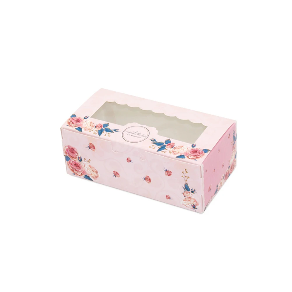 10 шт. с окошком Подарочная коробка многоцелевой розы милые свадебные бумажные