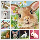 Набор для рисования 5D DIY с изображением милого кролика, Алмазная мозаика из искусственной смолы, животные для домашнего декора