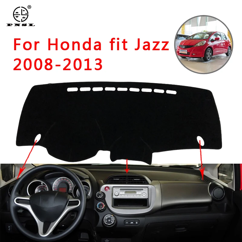PNSL крышка приборной панели автомобиля тире коврик ковер для Honda Fit Jazz 2008-2013 Защита