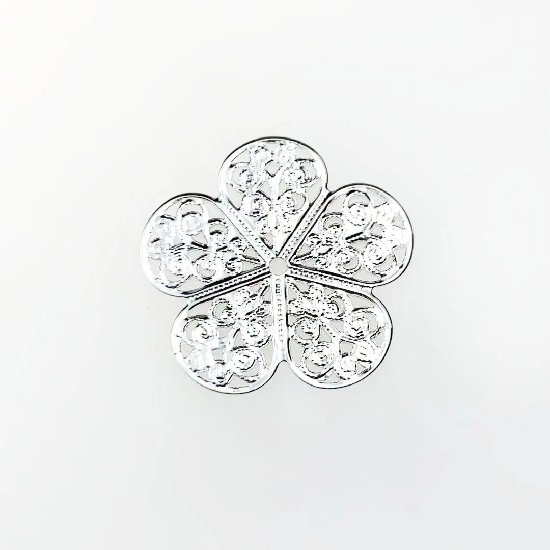 

20pcs 37mm Metal Flower Filigree Wraps Crafts Gift Decoration DIY Cosplay Bridal hair accessories Wholesale Charms